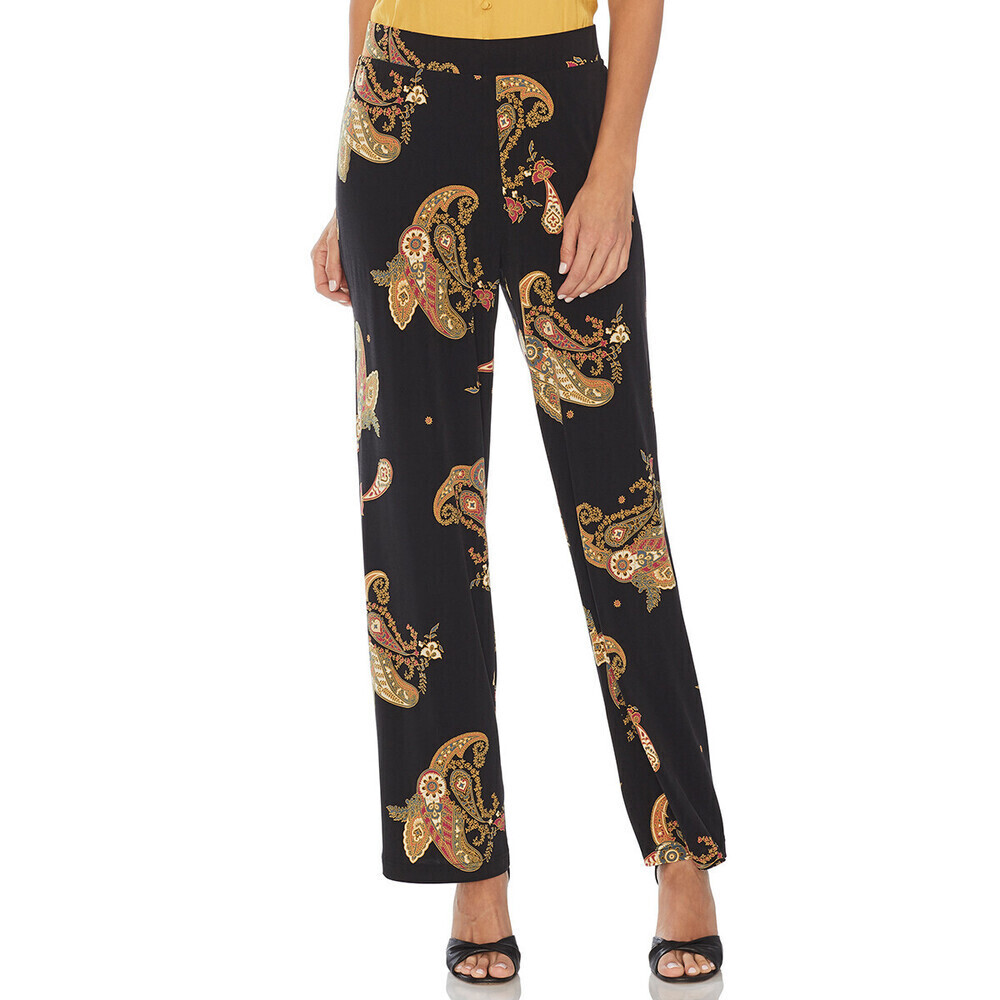 Vince Camuto Paisley Spice Knit Pants In Rich Black Size 3X $100